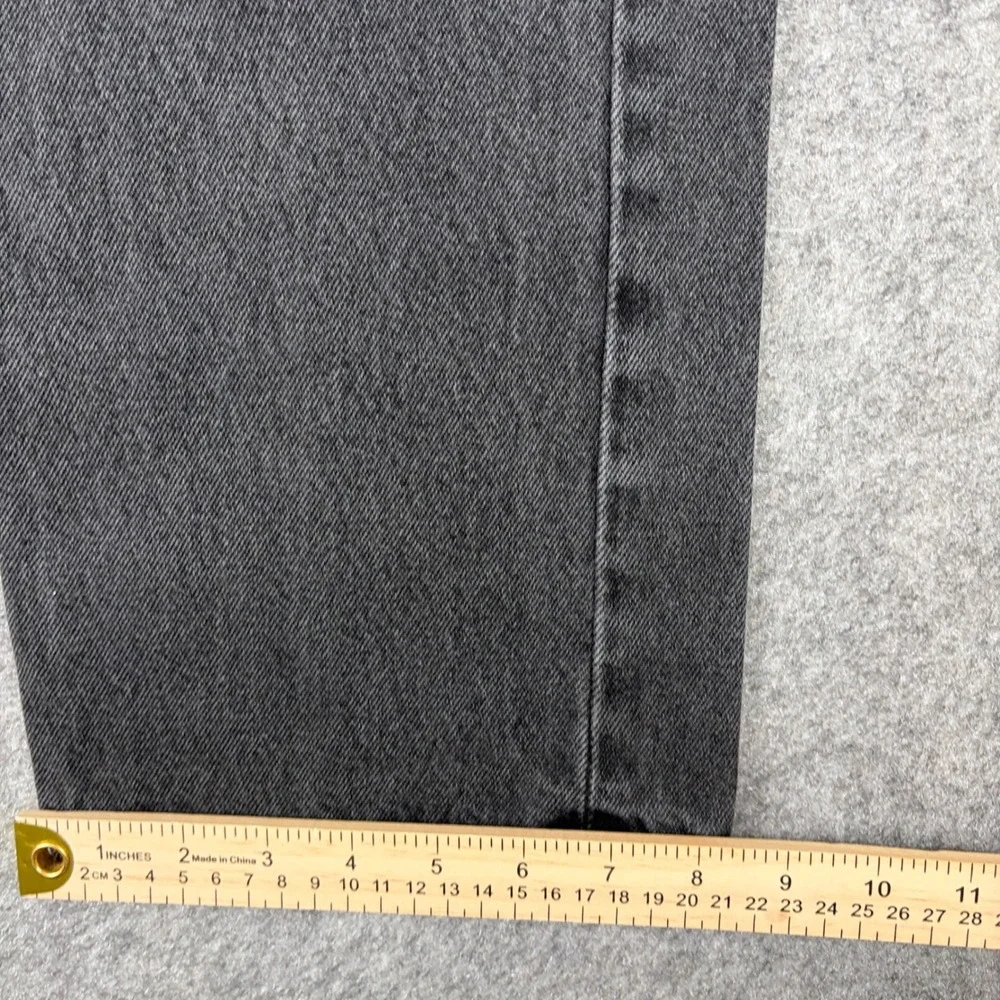 Levi's 505 Straight Leg Jeans‎ Mens 33x32 Faded Black Distressed Denim Workwear